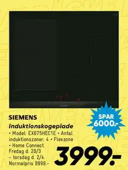 Bilka Siemens Induktionskogeplade tilbud