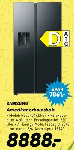 Bilka SAMSUNG Amerikansk køleskab tilbud