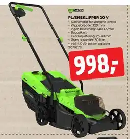 jem & fix PLÆNEKLIPPER 20 V tilbud