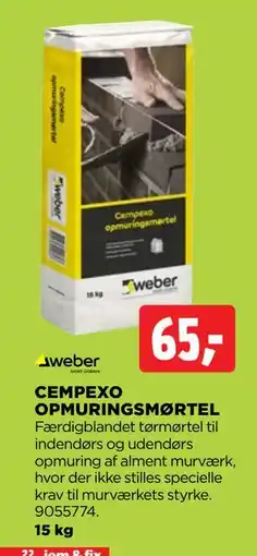 jem & fix CEMPEXO OPMURINGSMØRTEL tilbud