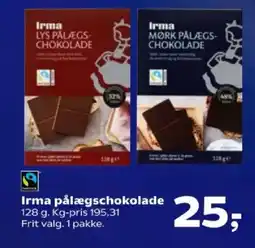 Kvickly Irma pålægschokolade tilbud