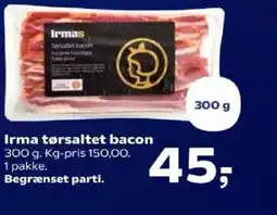 Kvickly Irma tørsaltet bacon tilbud