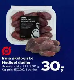 Kvickly Irma økologiske Medjoul dadler tilbud