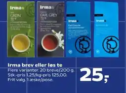 Kvickly Irma brev eller løs te tilbud