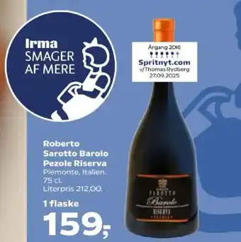 Kvickly Roberto Sarotto Barolo Pezole Riserva tilbud