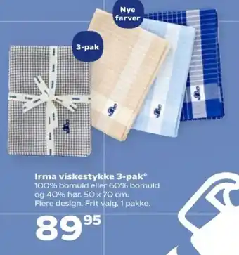 Kvickly Irma viskestykke 3-pak tilbud
