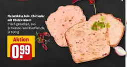 REWE DE Fleischkäse fein, Chili oder mit Röstzwiebeln tilbud