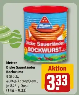 REWE DE Metten Dicke Sauerländer Bockwurst tilbud
