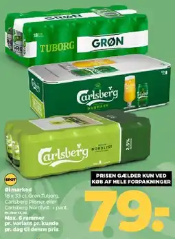 Netto Carlsberg / Grøn Tuborg (hele forpakninger) tilbud