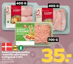 Netto Dansk kyllingebrystfilet / hakket kylling tilbud