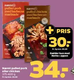 Netto Næmt pulled pork / pulled chicken tilbud