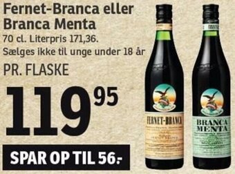 SPAR Fernet-Branca Eller Branca Menta tilbud