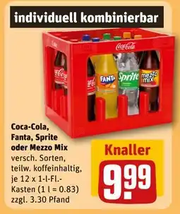 REWE DE Coca-Cola, Fanta, Sprite oder Mezzo Mix, EUR 9.99 tilbud