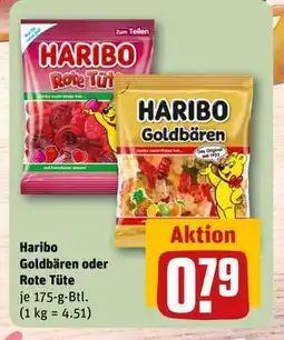 REWE DE Haribo Goldbären oder Rote Tüte, EUR 0.79 tilbud