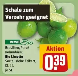 REWE DE Bio Limette, EUR 0.39 tilbud