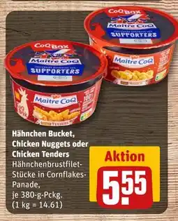 REWE DE Hähnchen Bucket, Chicken Nuggets oder Chicken Tenders, EUR 5.55 tilbud
