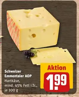 REWE DE Schweizer Emmentaler AOP, EUR 1.99 tilbud
