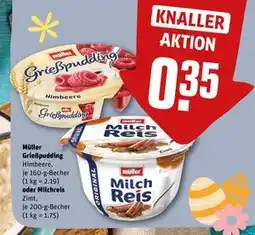 REWE DE Müller Grießpudding oder Milchreis, EUR 0.35 tilbud