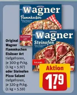 REWE DE Original Wagner Flammkuchen Elsässer Art oder Steinofen Pizza Salami, EUR 1.79 tilbud