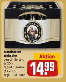 REWE DE Franziskaner Weissbier, EUR 14.99 tilbud