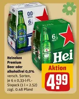 REWE DE Heineken Premium Beer oder alkoholfrei 0,0%, EUR 4.99 tilbud