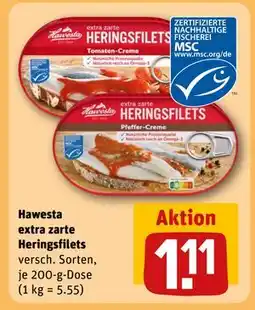 REWE DE Hawesta extra zarte Heringsfilets, EUR 1.11 tilbud