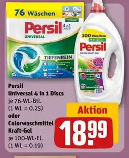 REWE DE Persil Universal 4 in 1 Discs oder Colorwaschmittel Kraft-Gel, EUR 18.99 tilbud
