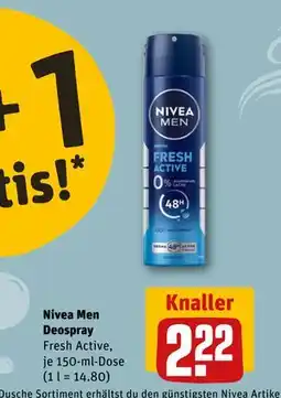 REWE DE Nivea Men Deospray, EUR 2.22 tilbud