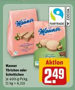 REWE DE Manner Törtchen oder Schnittchen, EUR 2.49 tilbud