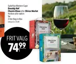 Citti Drostdy Hof Chenin Blanc. eller. Shiraz Merlot tilbud