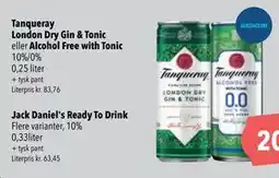 Citti Tanqueray London Dry Gin & Tonic eller. Alcohol Free with Tonic tilbud