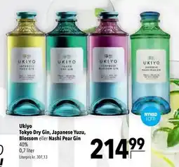 Citti Ukiyo Tokyo Dry Gin, Japanese Yuzu, Blossom eller Nashi Pear Gin tilbud