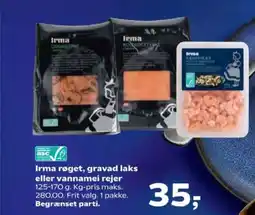 SuperBrugsen Irma røget, gravad laks eller vannamei rejer tilbud