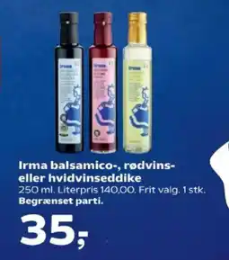 SuperBrugsen Irma balsamico-, rødvins- eller hvidvinseddike tilbud