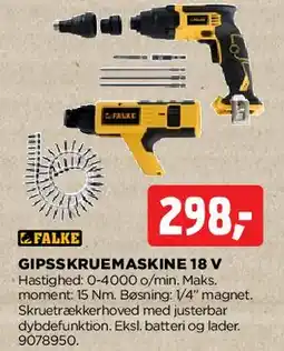 jem & fix Gipsskrue-/skruemaskine 18 V tilbud