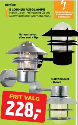 jem & fix BLOKHUS VÆGLAMPE (flere varianter) tilbud