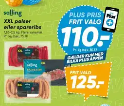 Bilka salling XXL pølser eller spareribs tilbud