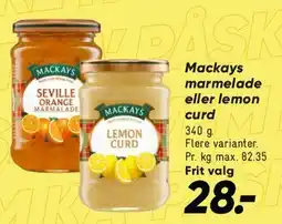 Bilka Mackays marmalade / lemon curd tilbud