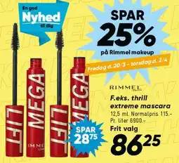 Bilka Rimmel mascara (f.eks. Thrill Extreme / MEGA) tilbud