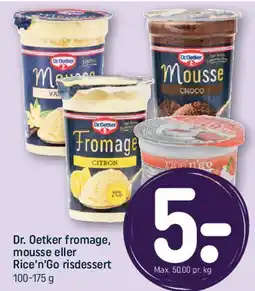 REMA 1000 Dr. Oetker fromage / mousse / rissdessert tilbud