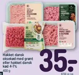 REMA 1000 Hakket dansk oksekød / hakket dansk kød 4-7% tilbud