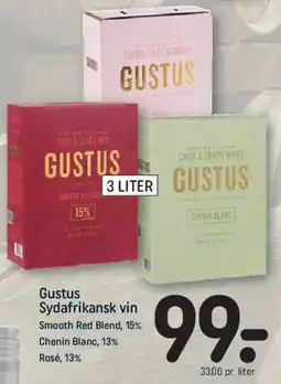 REMA 1000 Gustus Sydafrikansk vin (3 liter) tilbud