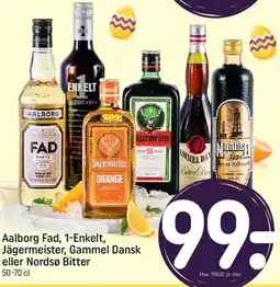 REMA 1000 Aalborg Fad, 1-Enkelt, Jägermeister, Gammel Dansk eller Nordsø Bitter tilbud