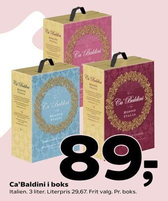 Coop 365 Ca'Baldini i boks tilbud