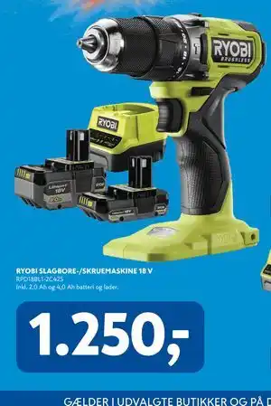 Davidsen RYOBI SLAGBORE-/SKRUEMASKINE 18 V tilbud