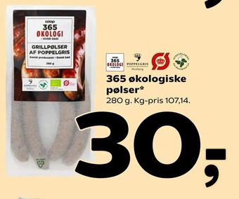 Coop 365 365 økologiske pølser tilbud