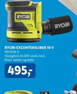 Davidsen RYOBI EXCENTERSLIBER 18 V tilbud
