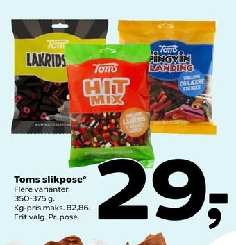 Coop 365 Toms slikpose tilbud