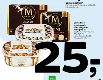 Coop 365 Carte D'or les desserts eller Magnum Multipak is tilbud