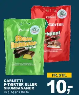 Let-Køb Carletti P-tærter eller Skumbananer tilbud